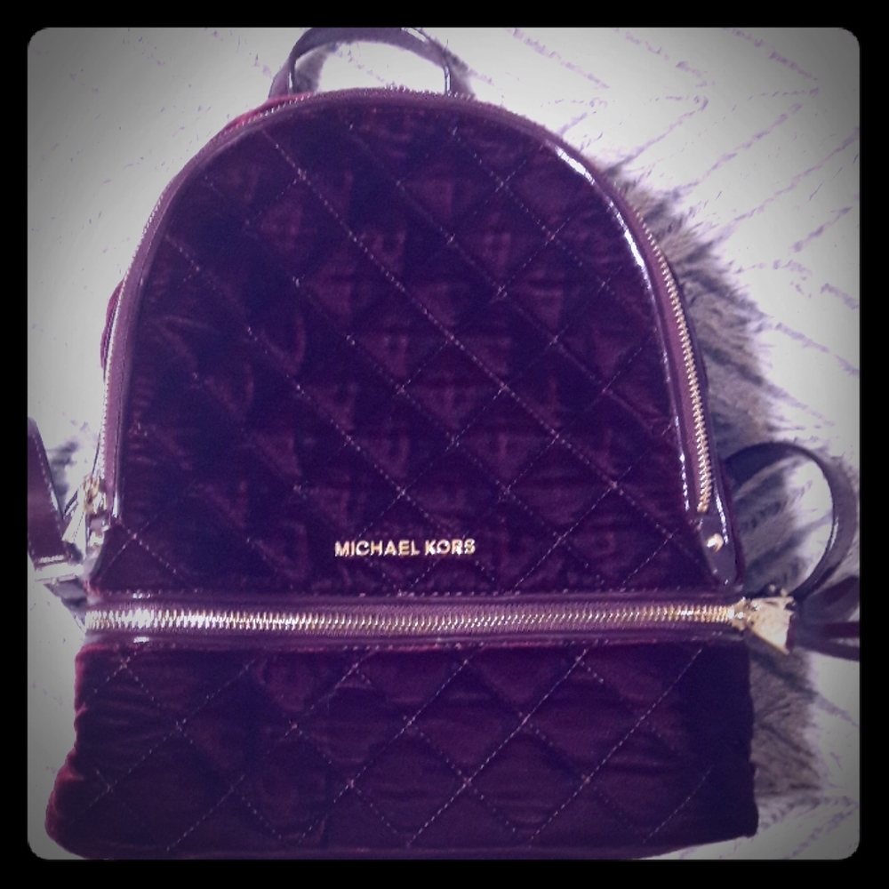 Michael Kors Velvet purple backpack